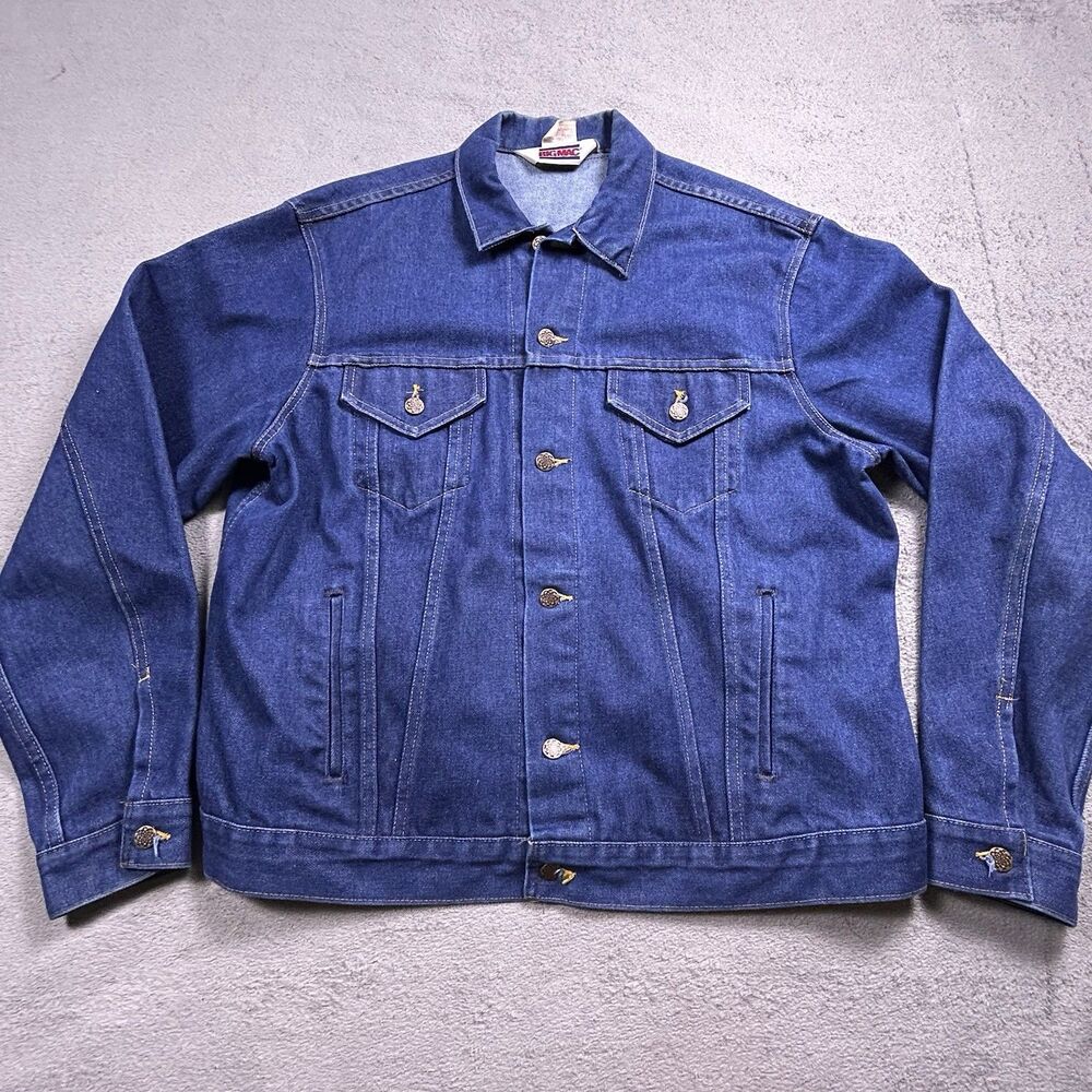 Vintage Big Mac JCPenney Denim Jacket Mens XL Blue Trucker Workwear USA Made